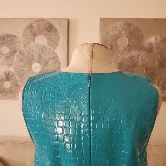 NEW Halogen x Atlantic-Pacific Croc Embossed Faux Leather Shift Dress size Small - Picture 9 of 13